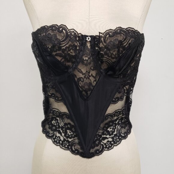 Dior Other - Vintage Christian Dior Womens Lace Bustier Size 36C Black Witchy Intimate Sexy